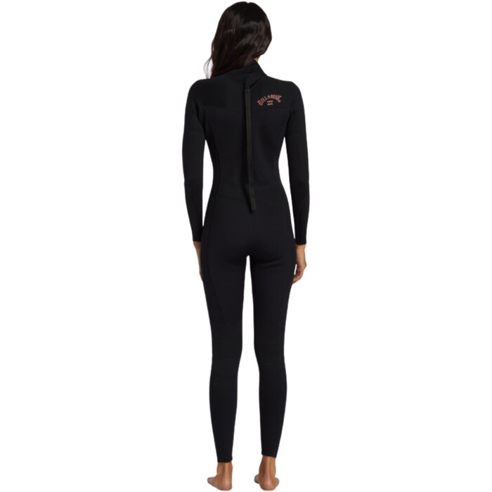 2024 Billabong Womens 4/3mm FOIL Back Zip Wetsuit ABJW100185 - Washed Black